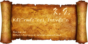 Körmöczi István névjegykártya